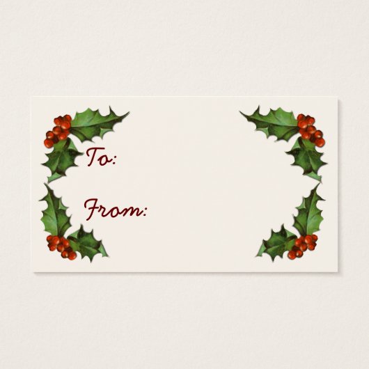 雪の列車クリスマスギフトタグ (裏面)