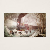 雪の列車クリスマスギフトタグ (正面)