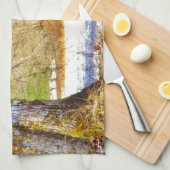 >雪の前面のブルエルク キッチンタオル (四つ折り)