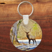 >雪の前面のブルエルク キーホルダー (正面)