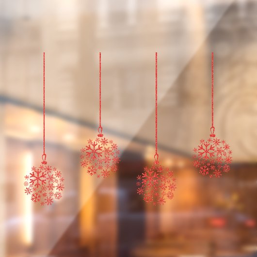 雪の剥片の球根の赤い_パックの4つの窓の付き合い ウィンドウサイン (シート2)