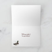 雪の動物のクリスマスにアヒルの鳥 シーズンカード (内部)