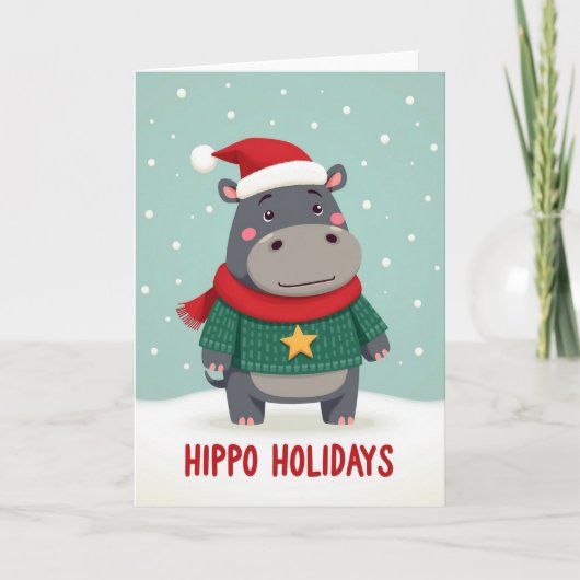 雪の動物のクリスマスカード カード (正面)