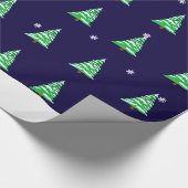 雪の包装紙のクリスマスツリー ラッピングペーパー (角)