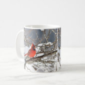 雪の北の(鳥)ショウジョウコウカンチョウ コーヒーマグカップ (正面左)