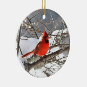 雪の北の(鳥)ショウジョウコウカンチョウ セラミックオーナメント (右)