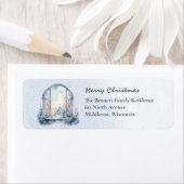 雪の北欧の冬のシーン水の色スカンジナビア ラベル (インサイチュ)