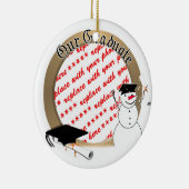 雪の卒業写真フレーム セラミックオーナメント (右)