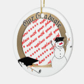 雪の卒業写真フレーム セラミックオーナメント (左)