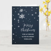 雪の友人と彼女の夫メリークリスマス カード (黄色い花)