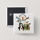 雪の友人の休日Tシャツとギフト 缶バッジ (正面&裏面)