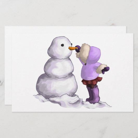 雪の友人 便箋 (正面/裏面)