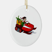 雪の可動装置の小妖精や小人 セラミックオーナメント (右)