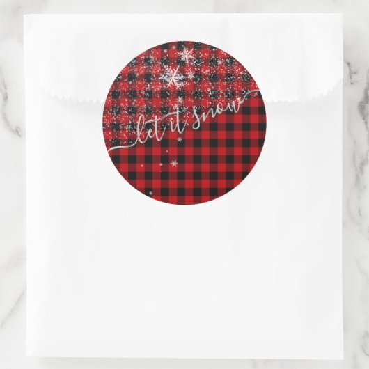 雪の台本バッファローはメリークリスマスを楽しませる ラウンドシール (バッグ)