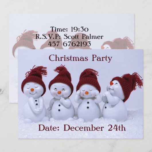 雪の四人組 招待状 (正面/裏面)