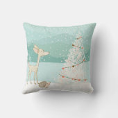 雪の図解入りの、写真付きの多いクリスマス枕 クッション (裏面)