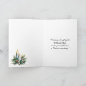 雪の地球の宗教的な聖アンドレのノベナ クリスマスの降誕祭 シーズンカード (内部)