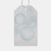 雪の地球の水の色クリスマスの休日のギフトラベル ギフトタグ (裏面)