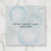 雪の地球の水の色クリスマスの休日のギフトラベル フェイバータグ (裏面)