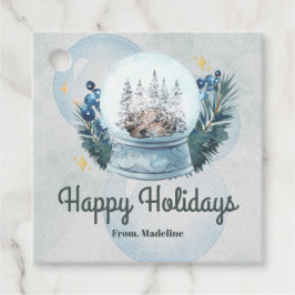 雪の地球の水の色クリスマスの休日のギフトラベル フェイバータグ