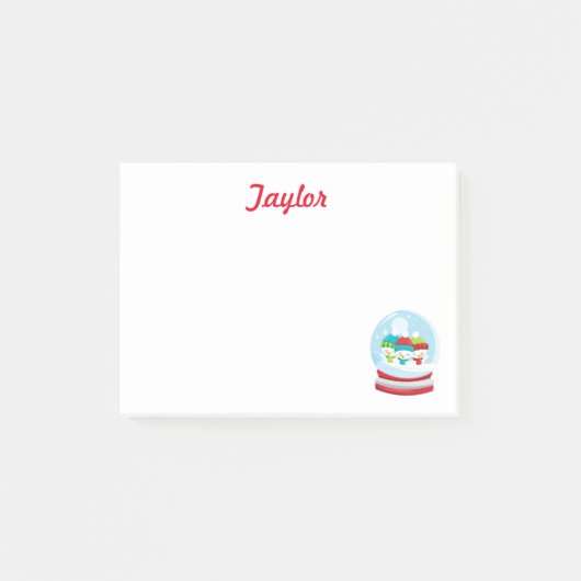 雪の地球冬 ポストイット (正面)