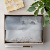 雪の場面で複雑な服装を切り離すホワイトフクロウ 薄葉紙 (ギフト)