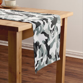 雪の塵カモフラージュ ショートテーブルランナー