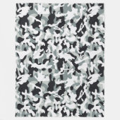 雪の塵カモフラージュ フリースブランケット (正面)