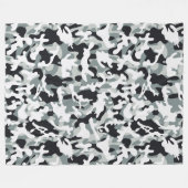 雪の塵カモフラージュ フリースブランケット (正面(横))