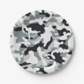 雪の塵カモフラージュ ペーパープレート (正面)