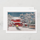雪の増上寺雪中蔵上寺河瀬蓮井 ポストカード (正面/裏面)