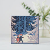 雪の夕べの子供たち ヴィンテージ シーズンカード (スタンド正面)