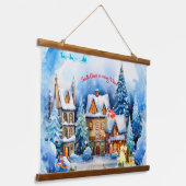 雪の夕べウッドトップウォールタペストリー 吊り下げ型タペストリー (傾斜あり)