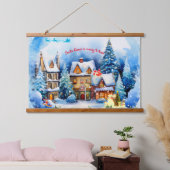 雪の夕べウッドトップウォールタペストリー 吊り下げ型タペストリー (寝室)