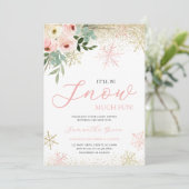 雪の多いおもしろい女の子ベビーシャワーになる 招待状 (スタンド正面)