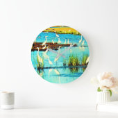 雪の多いアザミ ラージ壁時計 (ホーム)