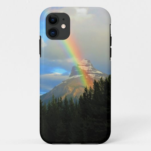 雪の多いカナダの山に虹と嵐の雲 Case-Mate iPhoneケース (裏面)
