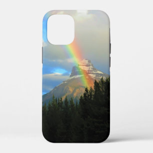 雪の多いカナダの山に虹と嵐の雲 iPhone 12 MINI ケース