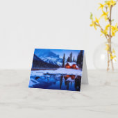 雪の多いカナダキャビン、カナダサンセット カード (黄色い花)