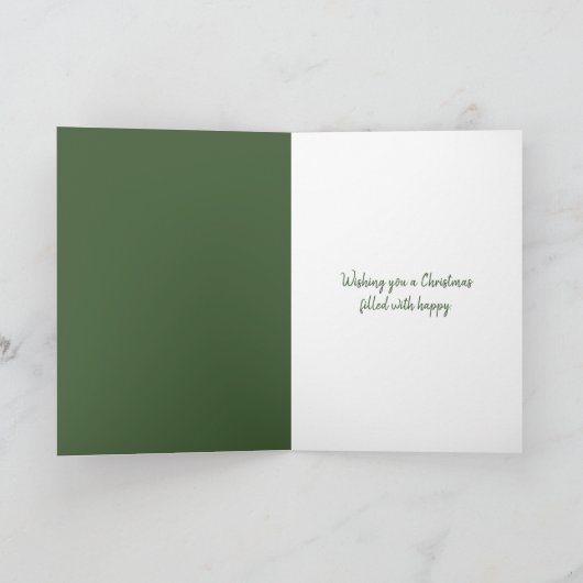 雪の多いクリスマスのリースを持つ黒馬 シーズンカード (内部)