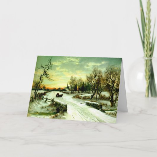 雪の多いクリスマスの朝 シーズンカード (正面)