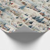 雪の多いクリスマスの村 ラッピングペーパー (角)