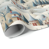 雪の多いクリスマスの村 ラッピングペーパー (ロールコーナー)