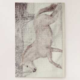 雪の多いクリスマスの馬 ジグソーパズル