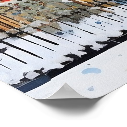 雪の多いクリスマスウィンターウィムシーハウス ポスター (角)