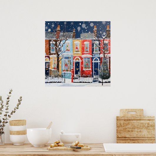 雪の多いクリスマスウィンターウィムシーハウス ポスター (キッチン)