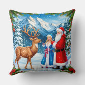 雪の多いクリスマスシーン クッション (裏面)