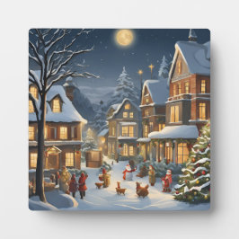 雪の多いクリスマスタウン フォトプラーク