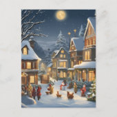 雪の多いクリスマスタウン ポストカード (正面)
