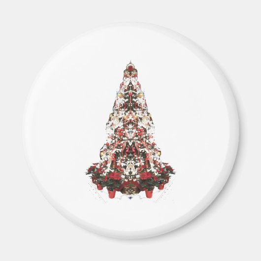 雪の多いクリスマスツリー マグネット (正面)